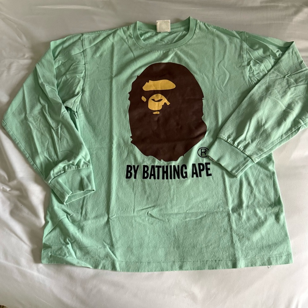 BAPE by Bathing Ape Light Green Crew Neck Tee